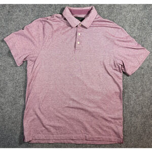 Jos A Bank Reserve Polo Men's Large Pink Cotton Silk Blend Short Sleeve
